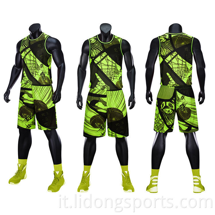 Sublimation Stampato Stampato in jersey uniforme basket reversibile a basso prezzo